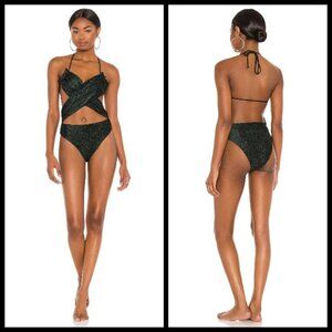 💕DEVON WINDSOR💕 Astrid Full Piece Midnight Green ~ One-Piece Swimsuit S NWT